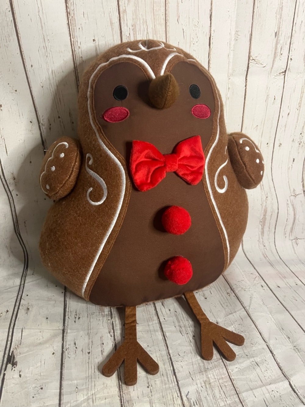 2025 Target Wondershop Featherly Friends Bird Gingerbread Throw Pillow
